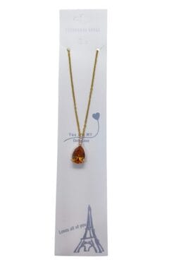 Toptan Altın Renk Sıra Taşlı Amber Damla Model Sf Zincir Çelik Kolye - 3747 5 6d2c5d0dede445c18d19d44683a329ad