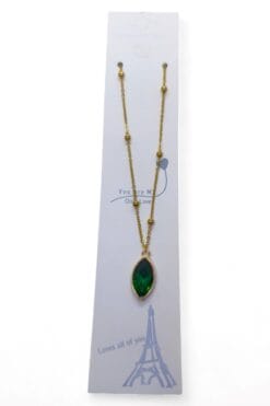 Toptan Altın Renk Yeşil Mekik Model Top Zincir Çelik Kolye- 3738 5 98c985704ca244e9870e75b1cff1b3cb