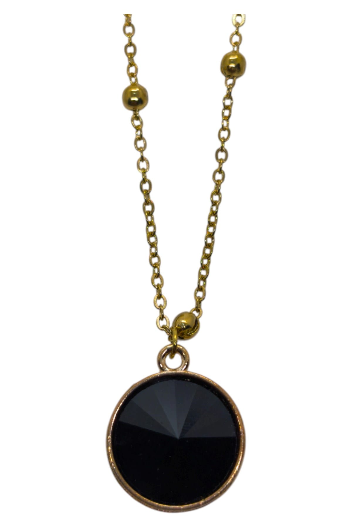 Toptan Altın Renk Siyah Taş Yuvarlak Model Top Zincir Çelik Kolye - 3757 2 Toptan Altın Renk Siyah Taş Yuvarlak Model Top Zincir Çelik Kolye - 3757 - Görsel 2