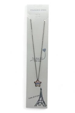 Toptan Gümüş Renk Beyaz Fosforlu Taş Yıldız Model Sf Zincir Çelik Kolye - 3777 7 d2f3da8958594937a77efc8284e8c9c8