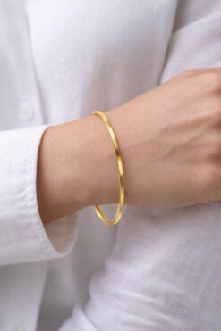 Wholesale Gold Colour 1 Piece Thin Ajda Bracelet, Bangle - 3155