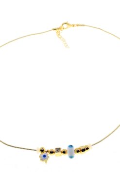 Startseite Großhandel Schmuck 293 Alternative Ansicht von Toptan Altın Renk Beyaz Mineli Yonca Pandora Model Zirkon Kolye - 2996