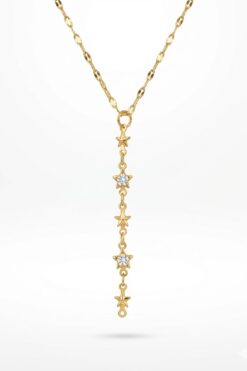 Toptan Altın Renk Dudak Zincir Yıldız Ye Model Yeni Sezon Çelik Kolye - 3823