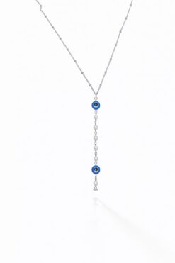 Toptan Gümüş Renk Ezme Zincir Nazar Göz İnci Oval Ye Model Çelik Kolye - 3841 3 38a5a430ffa54e0890281807d20780e4