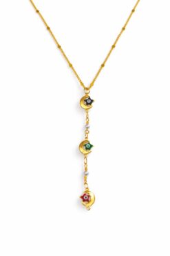 Toptan Altın Renk Ezme Zincir Ay Yıldız Ye Model Yeni Sezon Çelik Kolye - 3827 3 42512b22d36a435bb73d0b042817c79b