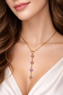 Toptan Altın Renk Dudak Zincir Çiçek Ye Model Yeni Sezon Çelik Kolye - 3826 3 48558ec58b804695b264a3ef133087d0