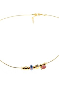 Startseite Großhandel Schmuck 303 Alternative Ansicht von Toptan Altın Renk Pembe Mineli Balık Pandora Model Zirkon Kolye - 2984