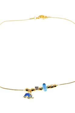 Toptan Altın Renk Turkuaz Mineli Fil Pandora Model Zirkon Kolye - 2998 6 60e9b0fba489458dbee667c518a04588