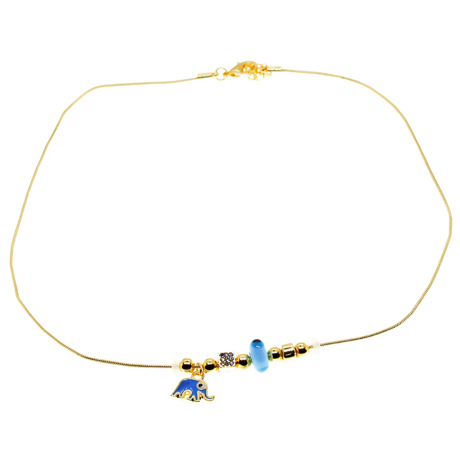 Toptan Altın Renk Turkuaz Mineli Fil Pandora Model Zirkon Kolye - 2998 2 Toptan Altın Renk Turkuaz Mineli Fil Pandora Model Zirkon Kolye - 2998 - Görsel 2