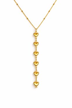 Toptan Altın Renk Ezme Zincir Sıralı Kalp Ye Model Yeni Sezon Çelik Kolye - 3828 3 c59fdbe473904625848f813478985137