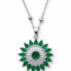 Toptan gümüş Renk Yeşil Taş Güneş Model Top Zincir Çelik Kolye- 3861 4 25a29548f82f4dd6a23d3e926dfac21d
