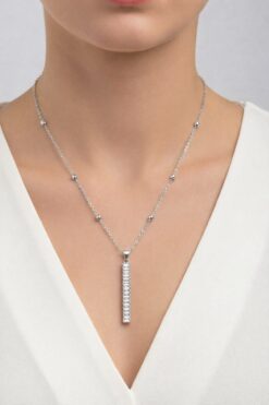 Toptan Gümüş Renk Baget Model Top Zincir Çelik Kolye - 3866 3 35572d60866a4131bd7e209af8d25a18