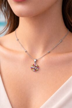 Toptan Gümüş Renk Mekik Güneş Model Mix Taşlı Top Zincir Çelik Kolye - 3867 3 35e93caa96784e17bb3f1e1c91d8f4cb