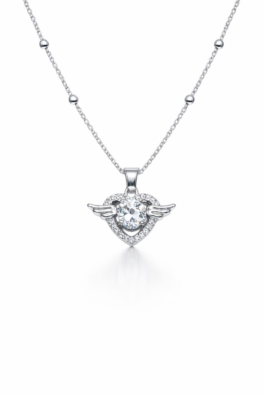 Toptan Gümüş Renk Kanat Kalp Model Top Zincir Çelik Kolye - 3847 2 Toptan Gümüş Renk Kanat Kalp Model Top Zincir Çelik Kolye - 3847 - Görsel 2