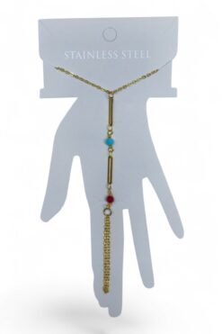 Accueil Grossiste Bijoux 73 Vue alternative de Toptan Altın Renk Boncuk Ataç Çelik Şahmeran - 3871